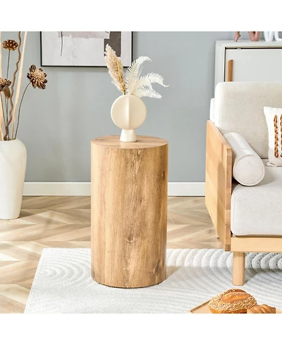 Streamdale Simple wood grain coffee table, 11.8" D x 21.6" H, Mdf, industrial style.