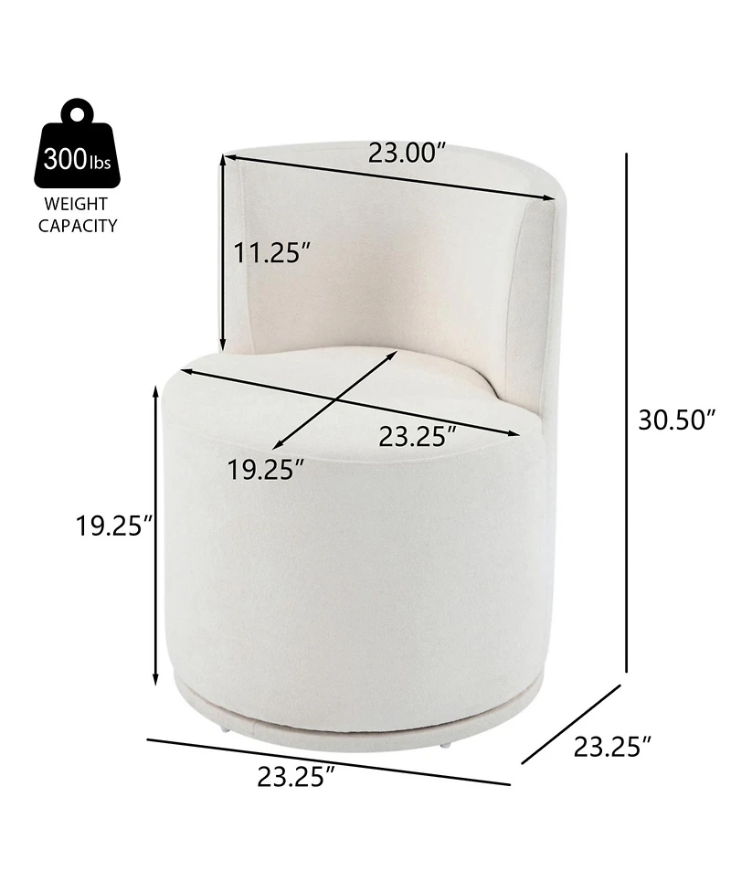 Streamdale Modern Swivel Upholstered Side Chair in Beige