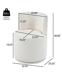 Streamdale Modern Swivel Upholstered Side Chair in Beige