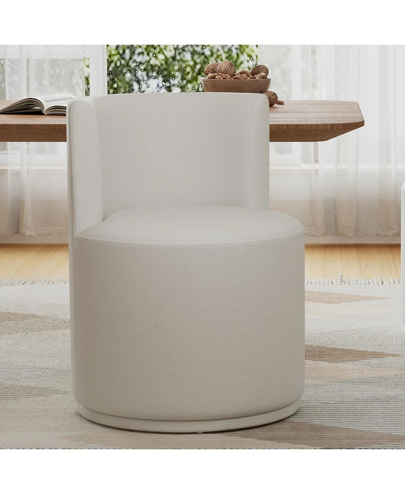 Streamdale Modern Swivel Upholstered Side Chair in Beige