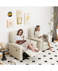 Streamdale Furniture Streamdale Wall Hugger Zero Wall Power Recliner Chair with Usb (Beige-gray