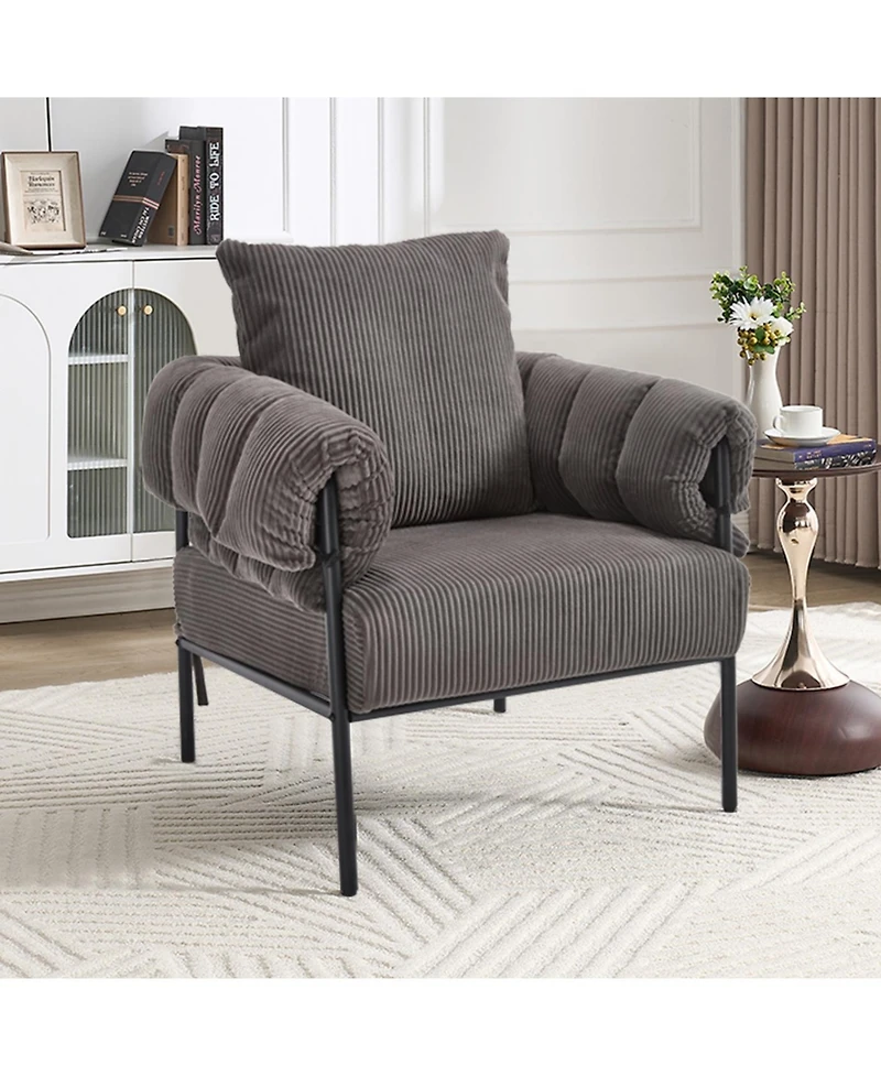 Streamdale Modern decorative chair with gold legs for living room, dressing area, office.