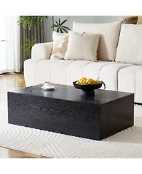 Streamdale Furniture Streamdale Black Wood Grain Mdf Coffee Table - Luxurious Design (70 characters)