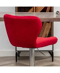 Streamdale Upholstered Adjustable Swivel Barstools in Red, Set of 2