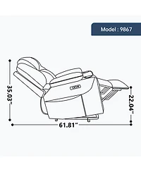 Streamdale Furniture Polyester Power Lift Recliner Chair, 350 Lbs Capacity, 8-Point Massage, Heating, Usb/Type-c, Beige