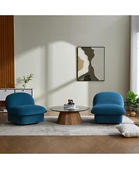 Streamdale Furniture Velvet Swivel Chair with 360-degree Metal Base