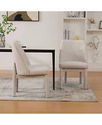 Streamdale Furniture Modern Minimalist Chenille Dining Chair Set (Set of 2) - Beige