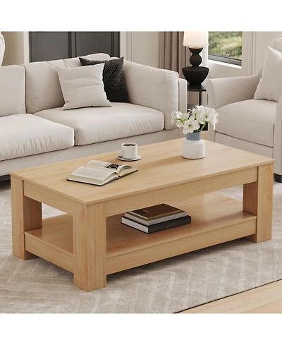 Streamdale Natural Wood Double Layered Coffee Table (Mdf)