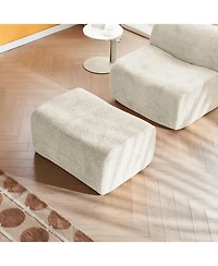 Streamdale Furniture Streamdale Single Foam Compression Sofa Chair with Footrest + Pillow