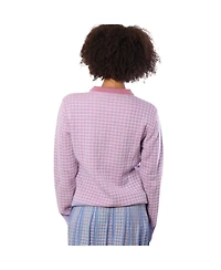 Bellemere New York Merino Tweed Pullover With Pearl Polo Collar Sweater