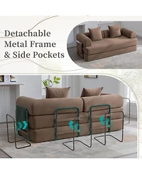 Streamdale Furniture Streamdale Foldable & Compressible Sofa with Metal Frame for Small Spaces