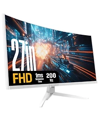 Westinghouse 27" Curved Full Hd White Gaming Monitor, 200Hz, Amd FreeSync, Low Motion Blur, 1500R, 1080p, Dp & 2x Hdmi, Built-in Speakers