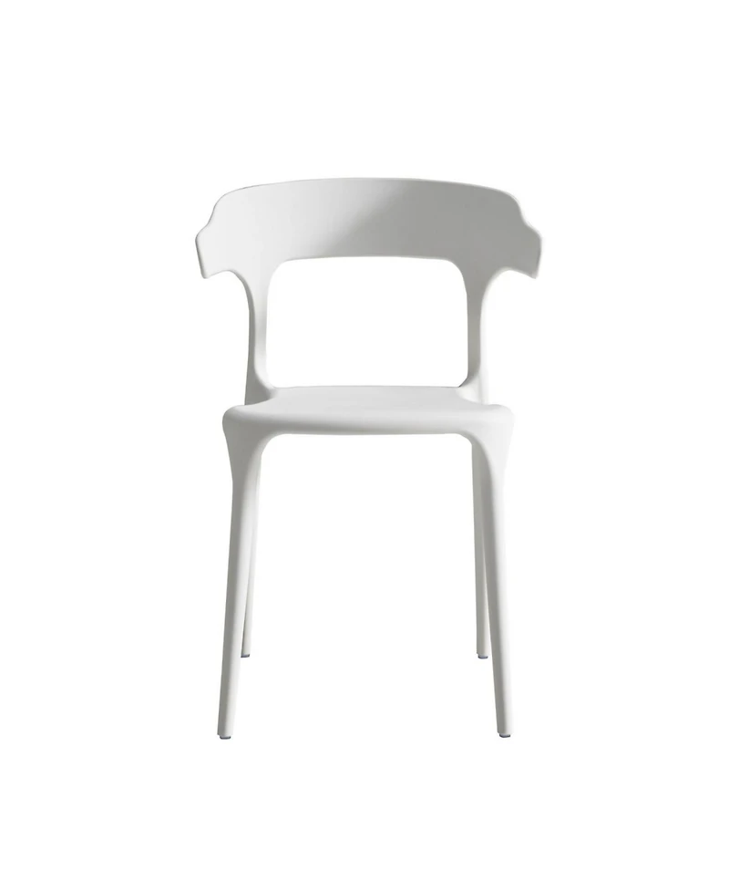 Streamdale Furniture Stackable White Plastic Dining Chairs - Set of 4