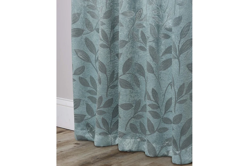 Superior Modern Leaves Room Darkening Grommet Top Curtain Panels