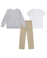 Levi's Boys' 4-7 Long-Sleeve Cardigan, T-Shirt and Pants, 3-Piece Set