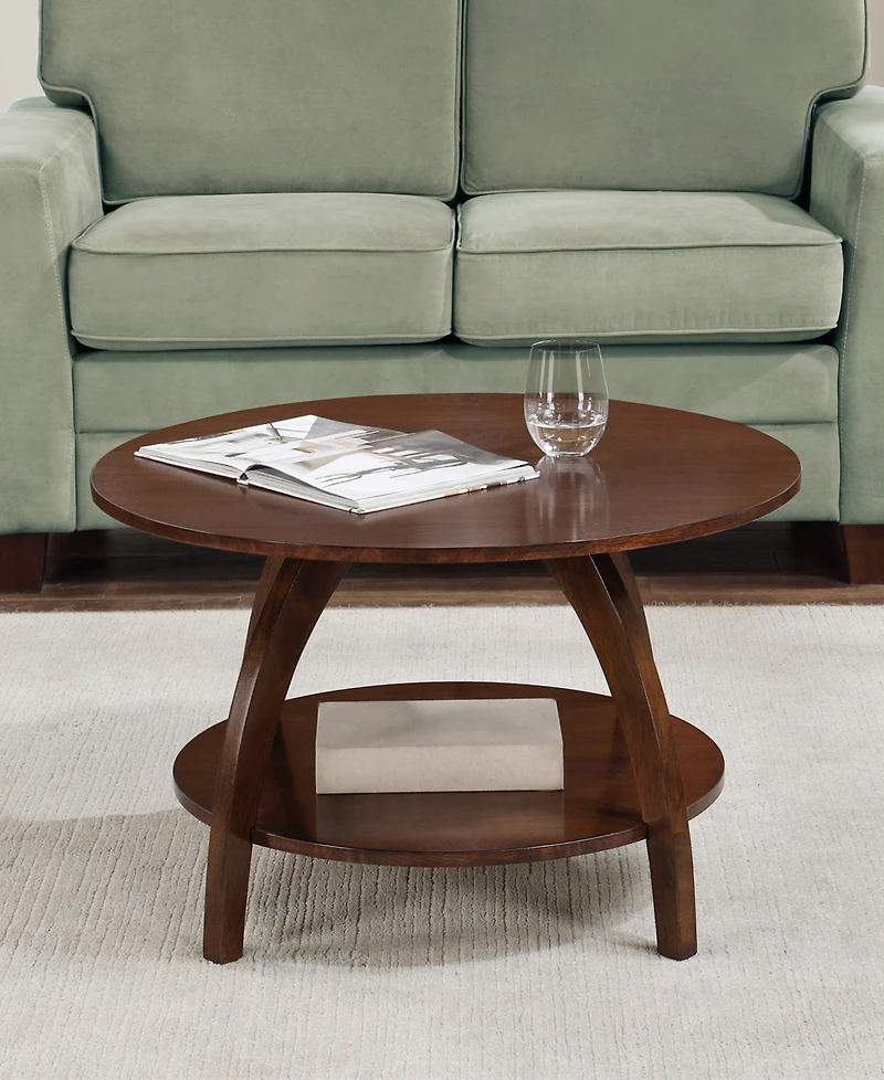 Convenience Concepts 30" Aldrin Rubberwood Round Coffee Table