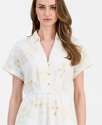 Sam Edelman Women's Embroidered Short-Sleeve Midi Dress