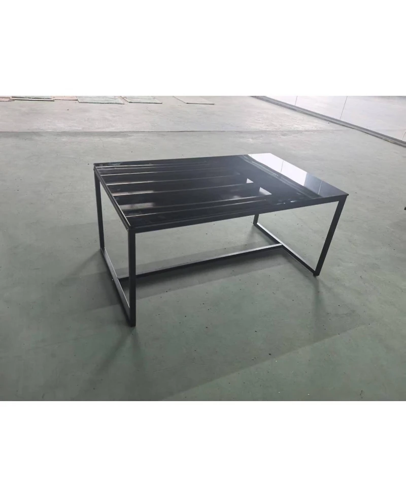 Streamdale Furniture Black Glass CoffeeTable, Small Tea Table, Glass with Metal Legs Sofa Table