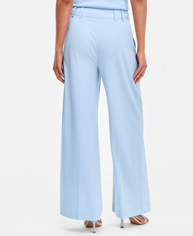 Tahari Asl Women's Pleat-Front Wide-Leg Pants