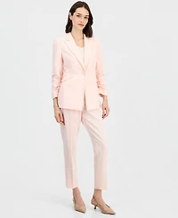 Tahari Asl Women's Faux-Pearl-Trim Ruched-Sleeve Blazer