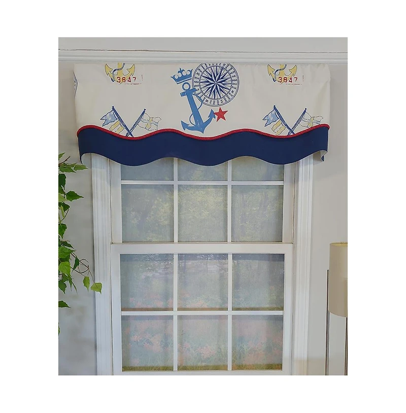 Rlf Home Sea Crown Glory 3" Rod Pocket Lining Luxurious and Elegant Window Treatment Valance 50" x 16"