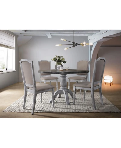 Streamdale Furniture Iris Weathered White Wood 5-Piece Dining Set
