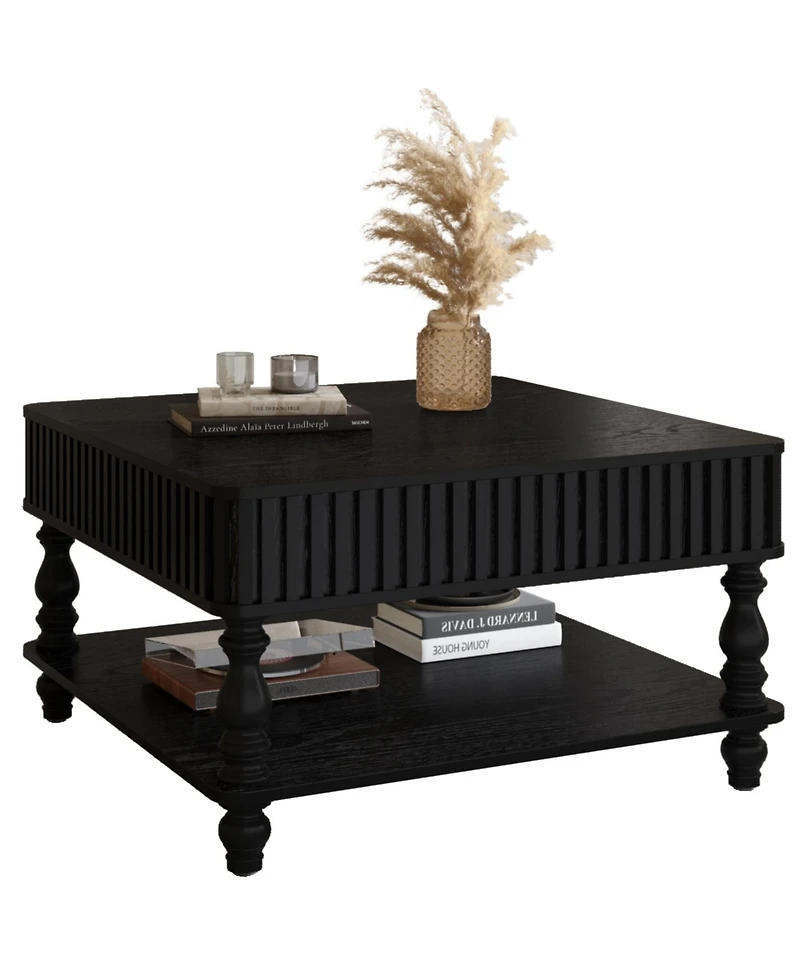 Streamdale Furniture Fluted Lift-Top Coffee Table with Storage