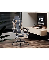 Streamdale Furniture Gaming Chair with Footrest and Massage Lumbar Support