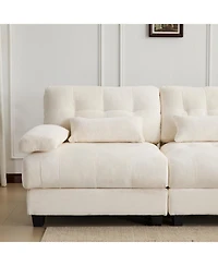 Streamdale Furniture 93" 3+1 Seater Sofa w/ Ottoman, Adjustable Backrest