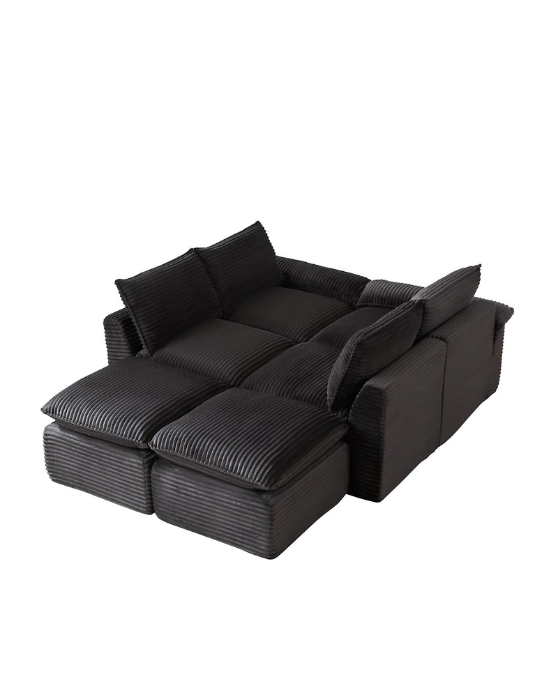 Streamdale Furniture Modern Corduroy Cloud Sofa, Freely Combinable, Comfortable for Homes