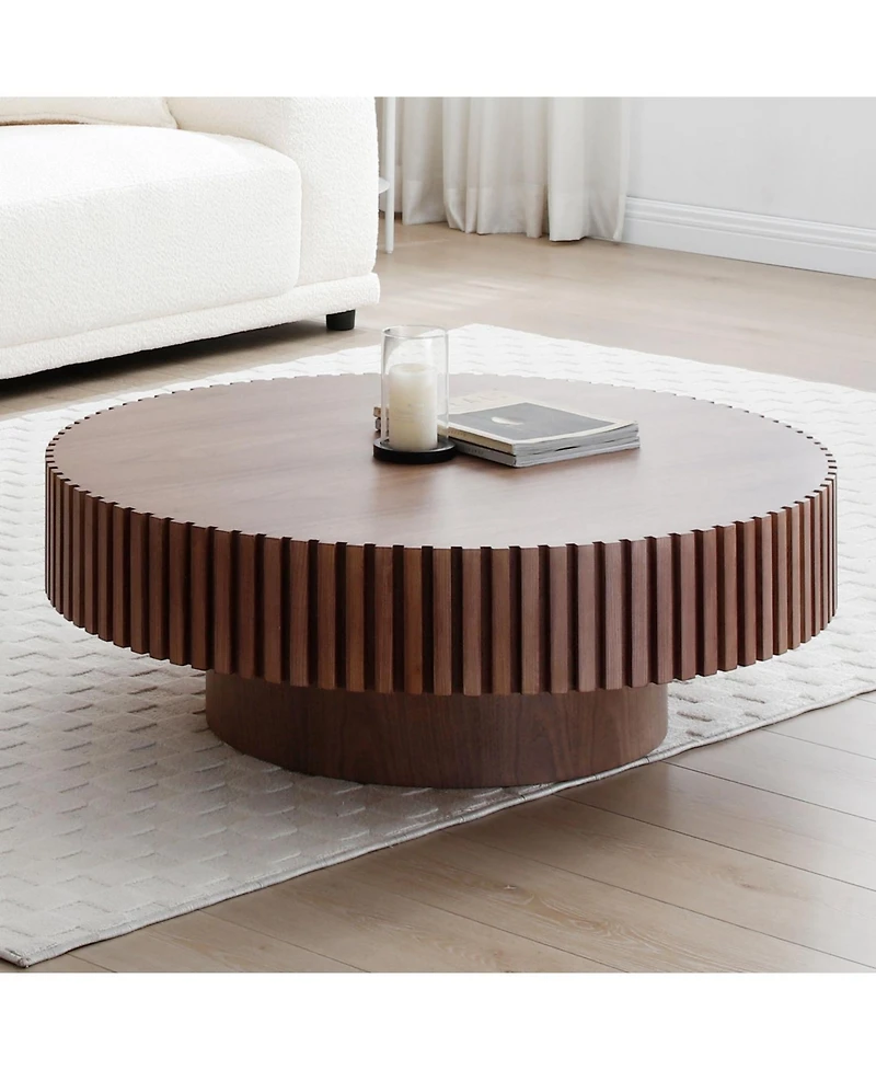 Streamdale Furniture 35.43" Round Coffee Table for Apartment, Modern Living Room