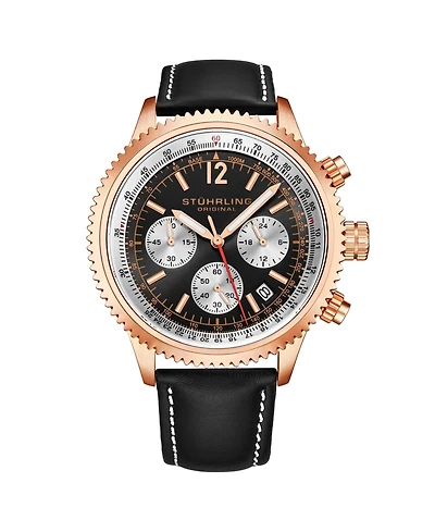 Stuhrling Turbine 4015 Men s Chronograph Watch – 44mm Quartz Movement, Tachymeter Bezel, Aviation-Inspired Design