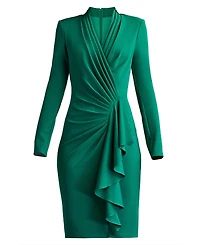 Tadashi Shoji Women's Markum Long-Sleeve Flounce Dress