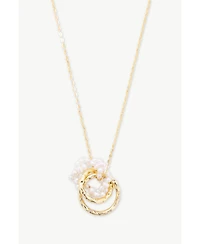 Classicharms Nina Gold Interlocking Ring & Bead Pearl Pendant Necklace