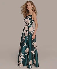 Donna Karan New York Women's Floral-Print Ball Gown