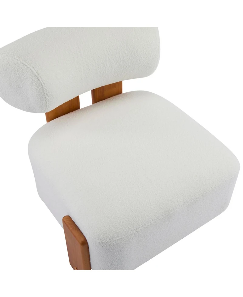 Streamdale Furniture Modern Boucle Lounge Chair with Solid Wood Frame