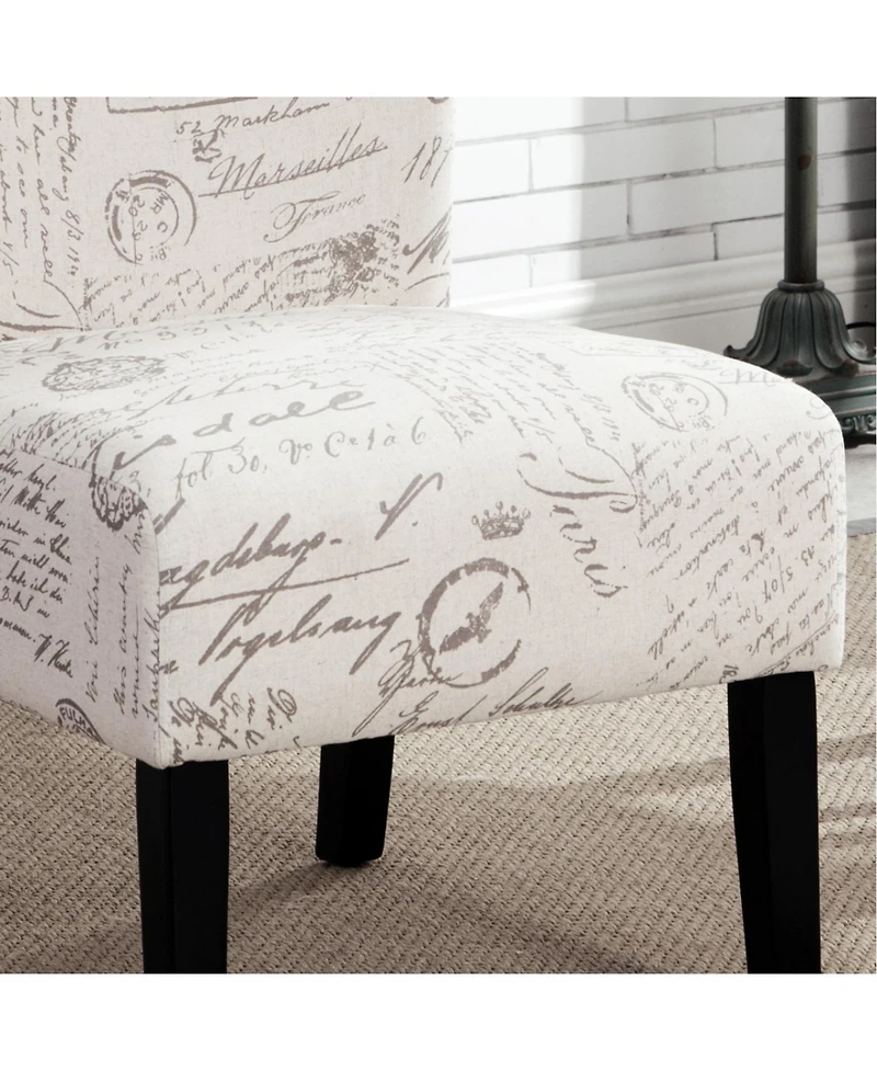 Streamdale Furniture Capa English Letter Print Fabric Armless Contemporary Chair