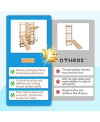 Streamdale Furniture All-in-One 10-in-1 Indoor Climbing Set with Rock Wall, Swings, Rings, Ladders