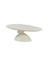 Streamdale Furniture Lucky Stone Oval Coffee Table, Modern Minimalist Fiberglass Center Table