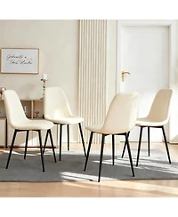 Streamdale Furniture Modern Knit Fabric Dining Chairs with Iron Legs