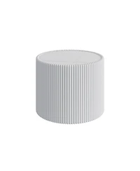 Streamdale Furniture Light Slate Leather End Sofa Table for Living Room