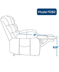 Streamdale Furniture Lift Recliner Chair Heat Massage Dual Motor Infinite Position Grey