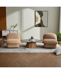 Streamdale Furniture Swivel Chair, Velvet Upholstery, Pumpkin-Shaped, 360-Degree Base