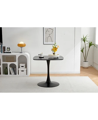 Streamdale Furniture 24" Black Square Tulip Dining Table for 2-4 People