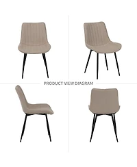 Streamdale Furniture Dining Chair Set, 4 Modern Chairs, Soft-Seated with Padded Backrests