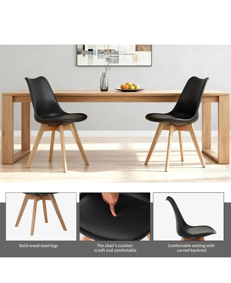 Streamdale Furniture Set of 4 Dining Chairs, Medieval Modern Style