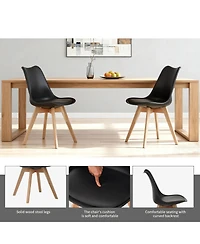 Streamdale Furniture Set of 4 Dining Chairs, Medieval Modern Style