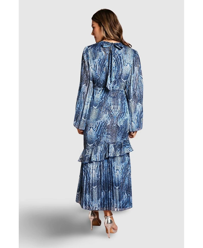 Coast Women's Flare Sleeve Animal Print Midi Dress