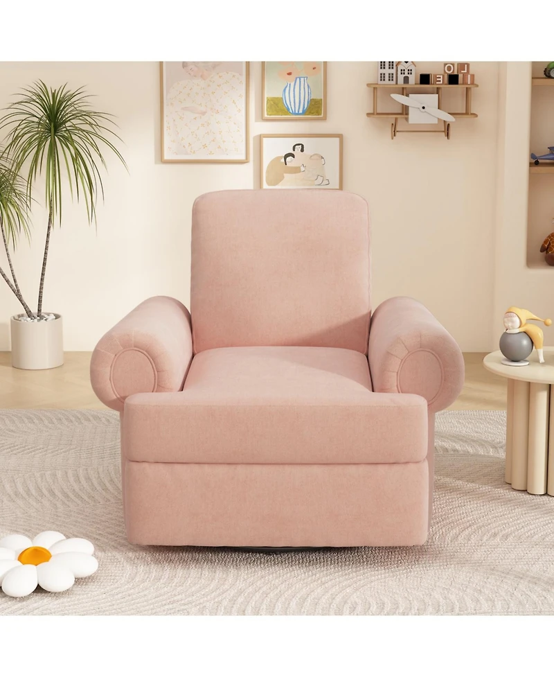 Streamdale Furniture Manual Recliner Sofa Swivel Rocker Chair with Adjustable Backrest, Sky Blue