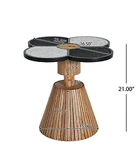 Streamdale Furniture Streamdale Unique Four-Leaf Clover Side Table for Living Room & Small Spaces